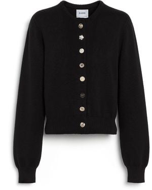 Barrie Cotton And Cashmere Cardigan With Jeweled Buttons - Black