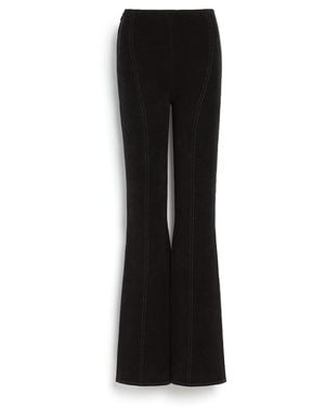 Barrie Suede-effect Trousers In Cashmere And Cotton - Black