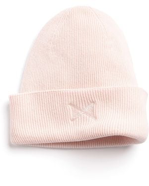Barrie Cashmere Beanie With Embroidered Logo - Pink