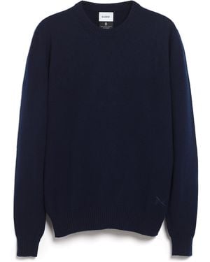 Barrie Round Neck Cashmere B Label Pullover - Blue