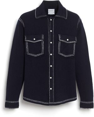 Barrie Cashmere And Cotton Denim Overshirt - Blue