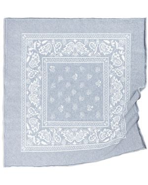 Barrie Bandana In Cashmere And Cotton - Blue