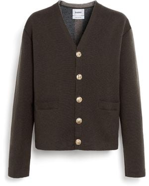 Barrie V-neck Cardigan In Cashmere And Wool - Black