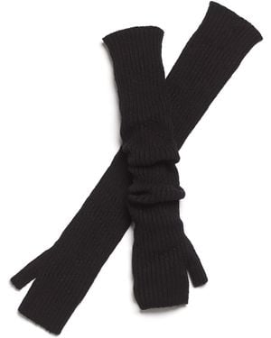 Barrie Long Cashmere Fingerless Gloves - Black