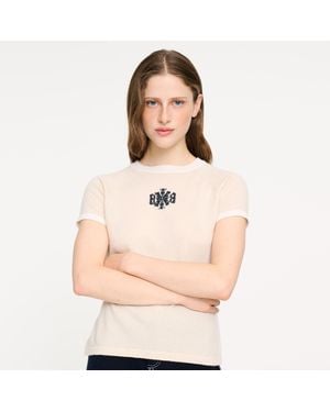 Barrie Cashmere Top With B Logo - Natural