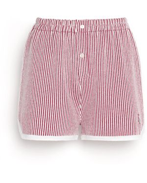 Barrie Cashmere And Cotton Striped Shorts - Pink