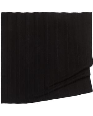 Barrie Tone-On-Tone Striped Cashmere And Cotton Scarf - Black