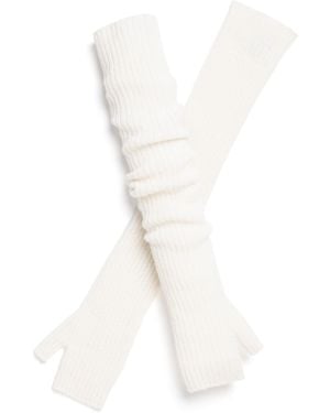 Barrie Long Cashmere Fingerless Gloves - White