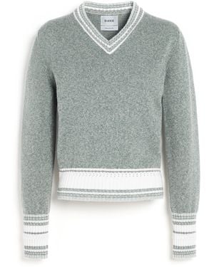 Barrie Cashmere V-neck Jumper - Blue