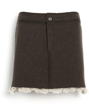 Barrie Denim Fringed Cashmere And Cotton Miniskirt - Black