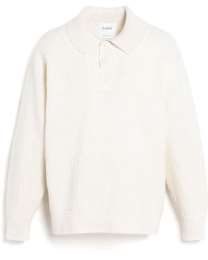 Barrie Waffle-effect Cashmere Polo Shirt - White