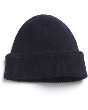 Barrie Shearling-effect Cashmere Beanie - Blue