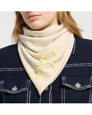 Barrie Cashmere Scarf With Details - Blue