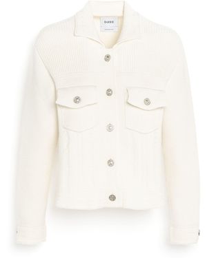 Barrie Denim Fitted Cashmere And Cotton Jacket - White