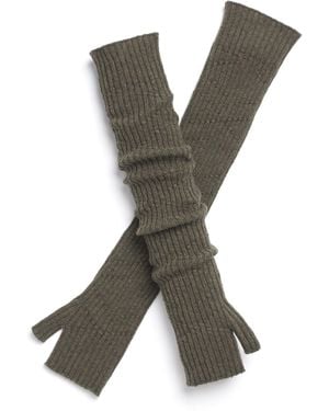 Barrie Long Cashmere Fingerless Gloves - Green