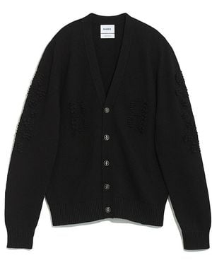 Barrie 3d Logo V-neck Cashmere Cardigan - Black