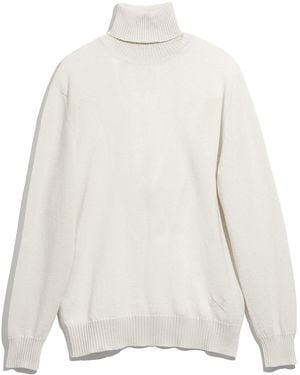 Barrie B Label Turtleneck Cashmere Jumper - White