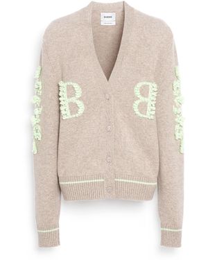 Barrie Cashmere B Logo V-neck Cardigan - Natural