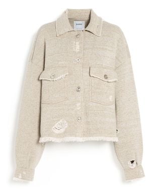 Barrie Denim Fringed Cashmere And Cotton Jacket - Natural