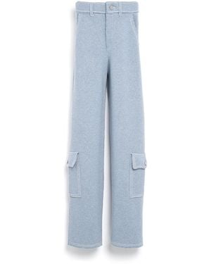 Barrie Denim Cargo Trousers In Cashmere And Cotton - Blue