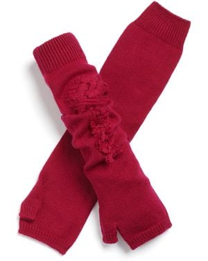 Barrie Cashmere Fingerless Gloves - Red