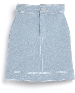 Barrie Denim Cashmere And Cotton Skirt - Blue