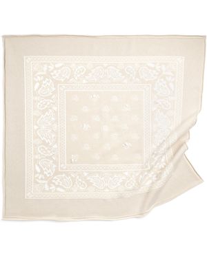 Barrie Bandana In Cashmere And Cotton - White