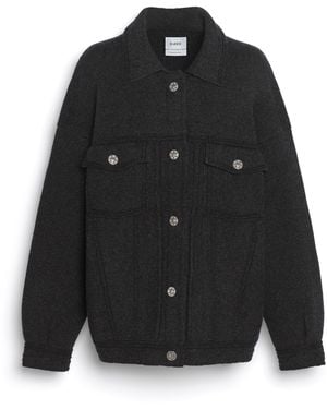 Barrie Denim Oversized Cashmere And Cotton Jacket - Black
