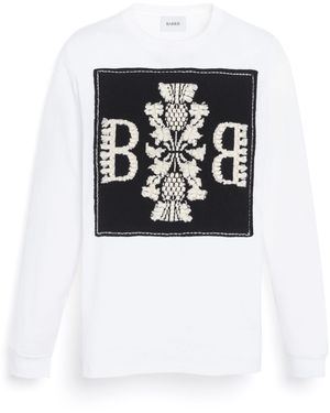 Barrie Long-sleeved T-shirt With Cashmere B Logo Patch - Black