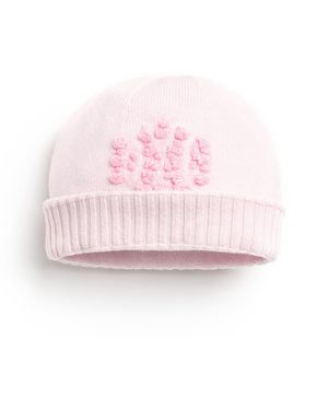 Barrie Cashmere Beanie Hat With B Logo - Pink