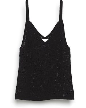 Barrie Strappy Top In Cashmere Lace - Black