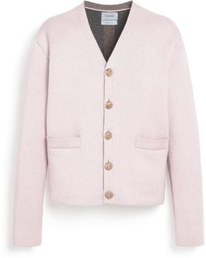 Barrie V-neck Cardigan In Cashmere And Wool - Pink