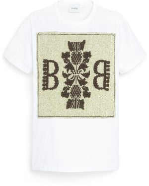 Barrie Cashmere Lace T-shirt With B Logo Patch - White