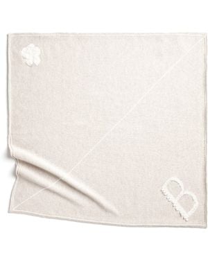 Barrie Cashmere Scarf With Details - Natural
