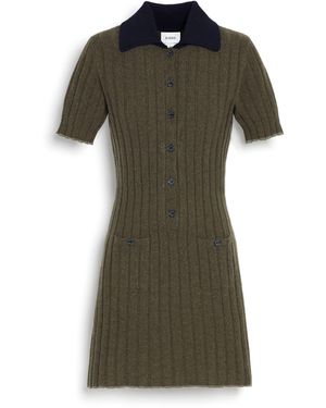 Barrie Ribbed Cashmere Short Dress - Green