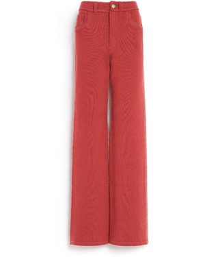 Barrie Cashmere And Cotton Patchwork Denim Pants - Red