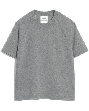 Barrie Cashmere Short Sleeved Top - Grey