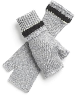 Barrie Shearling-Effect Cashmere Fingerless Gloves - Gray
