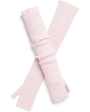 Barrie Long Cashmere Fingerless Gloves - Pink