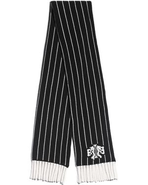 Barrie Cashmere Striped Scarf - Black