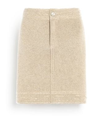 Barrie Patchwork Denim Skirt In Cashmere And Cotton - Natural