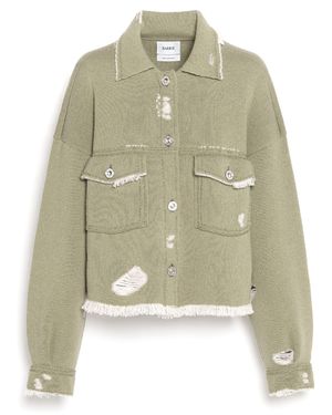 Barrie Denim Fringed Cashmere And Cotton Jacket - Green