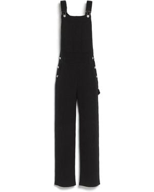 Barrie Denim Overalls In Cashmere And Cotton - Black