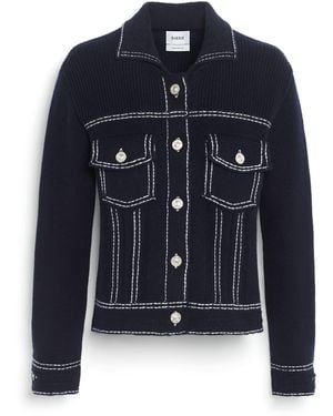 Barrie Denim Fitted Cashmere And Cotton Jacket - Blue