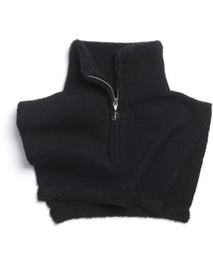 Barrie Shearling Collar In Cashmere And Alpaca - Black