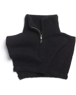 Barrie Shearling Collar In Cashmere And Alpaca - Black