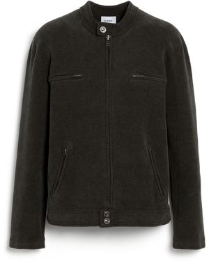 Barrie Suede-effect Jacket In Cashmere And Cotton - Black