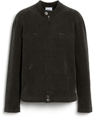 Barrie Suede-effect Jacket In Cashmere And Cotton - Black