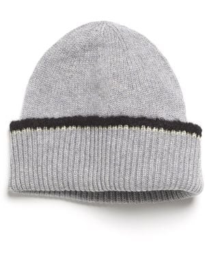 Barrie Shearling-Effect Cashmere Beanie - Gray