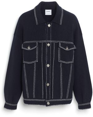 Barrie Denim Oversized Cashmere And Cotton Jacket - Blue
